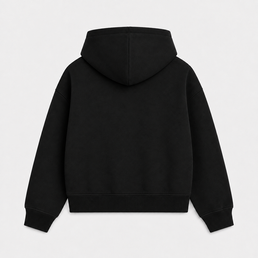 ZIPPER HODDIE BLACK