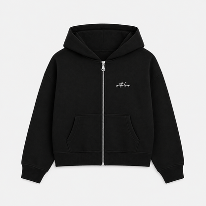 ZIPPER HODDIE BLACK