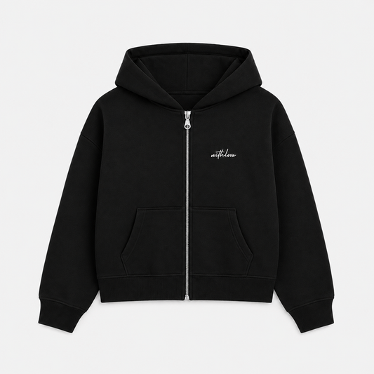 ZIPPER HODDIE BLACK