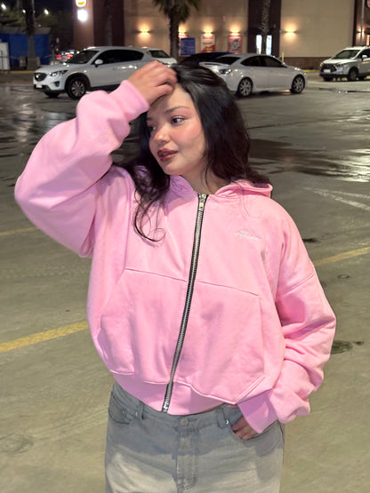ZIPPER HODDIE PINK