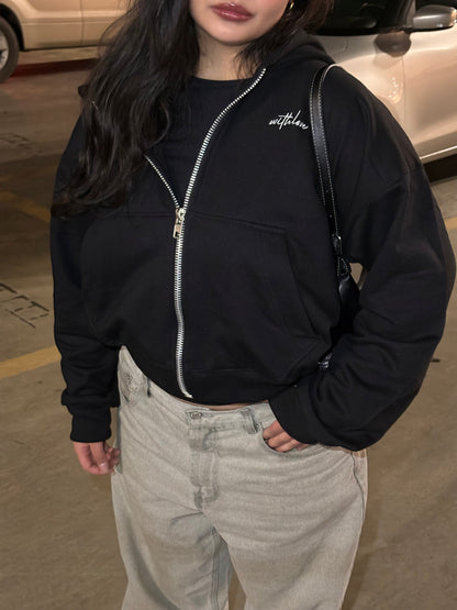 ZIPPER HODDIE BLACK